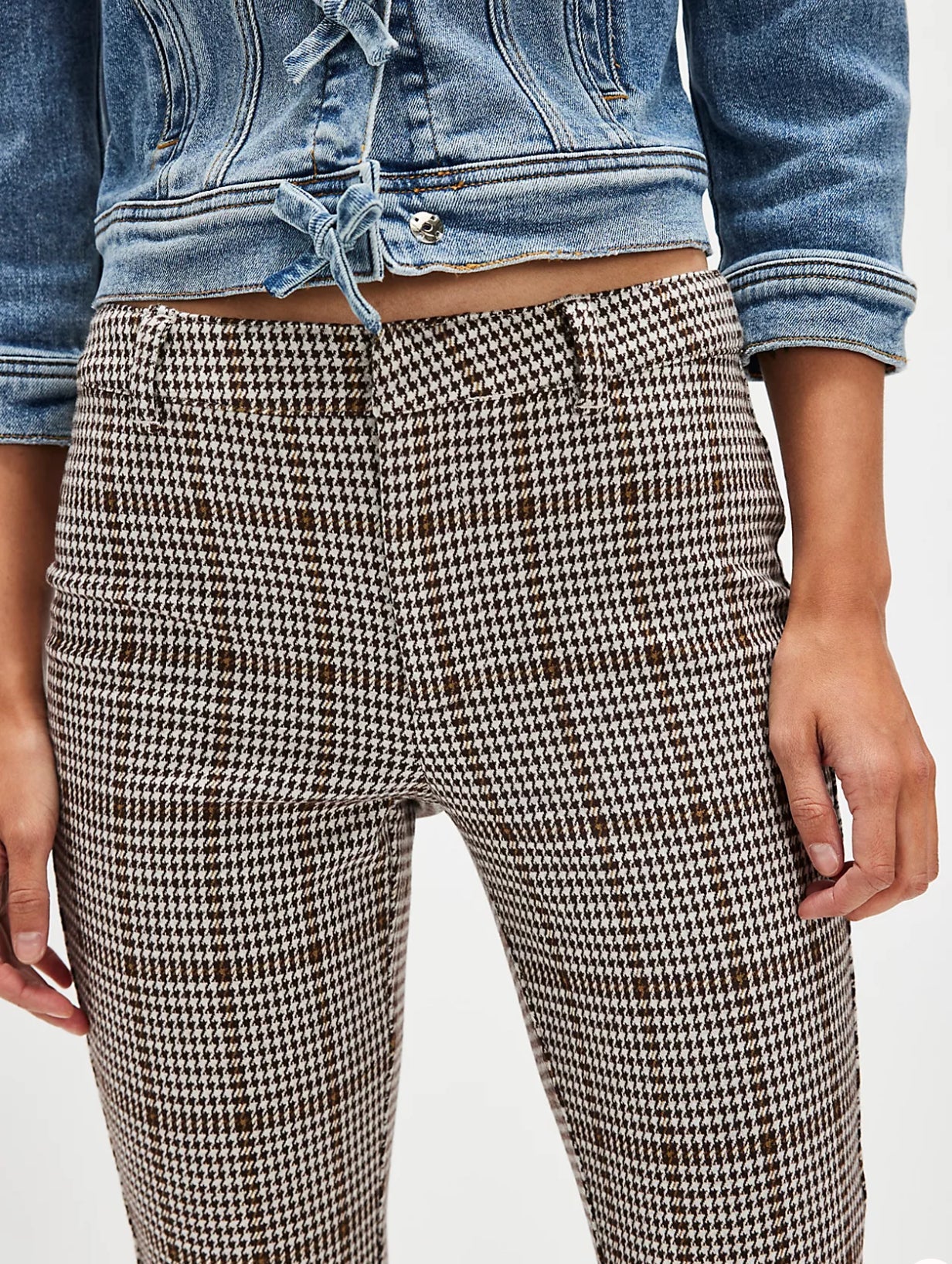 Free People Molly Plaid Slim Pant