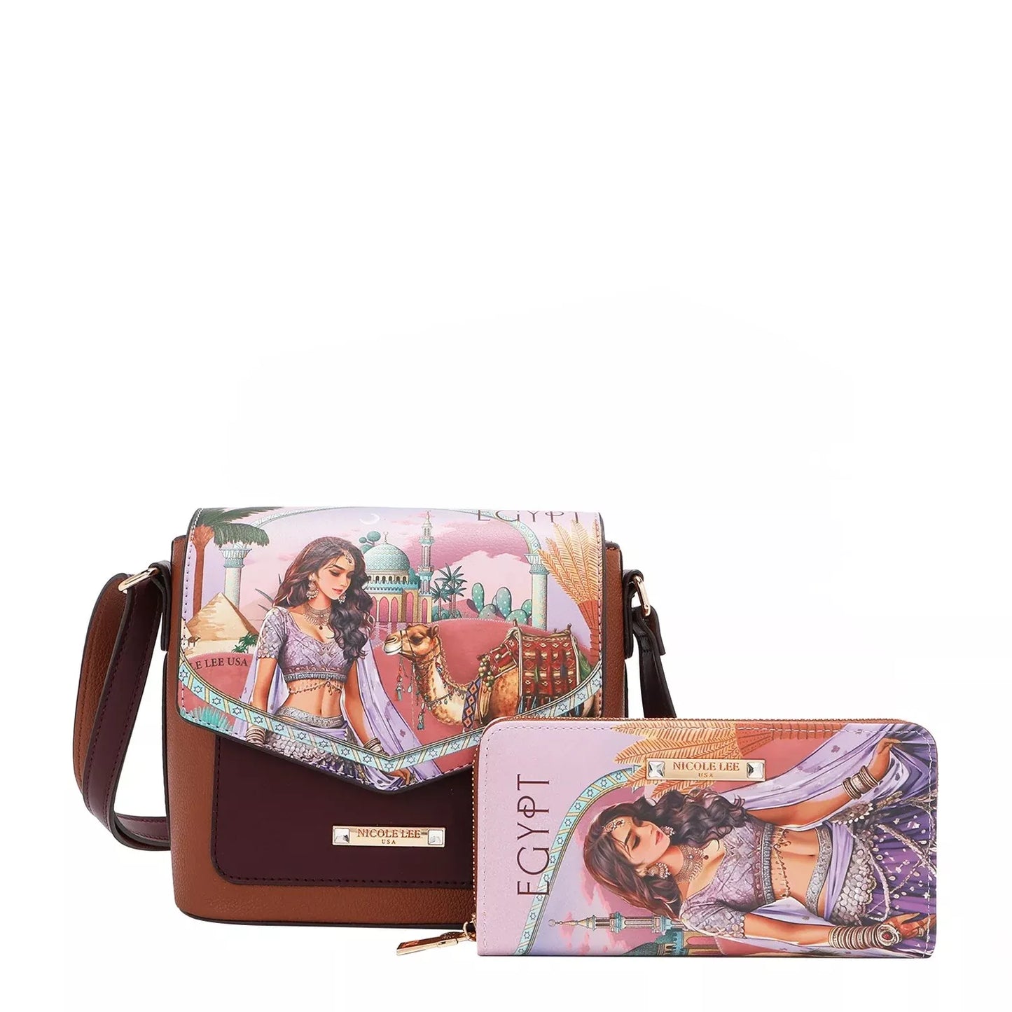 Nicole Lee USA Queen Cleopatra 3 Piece Bag Set Wallet