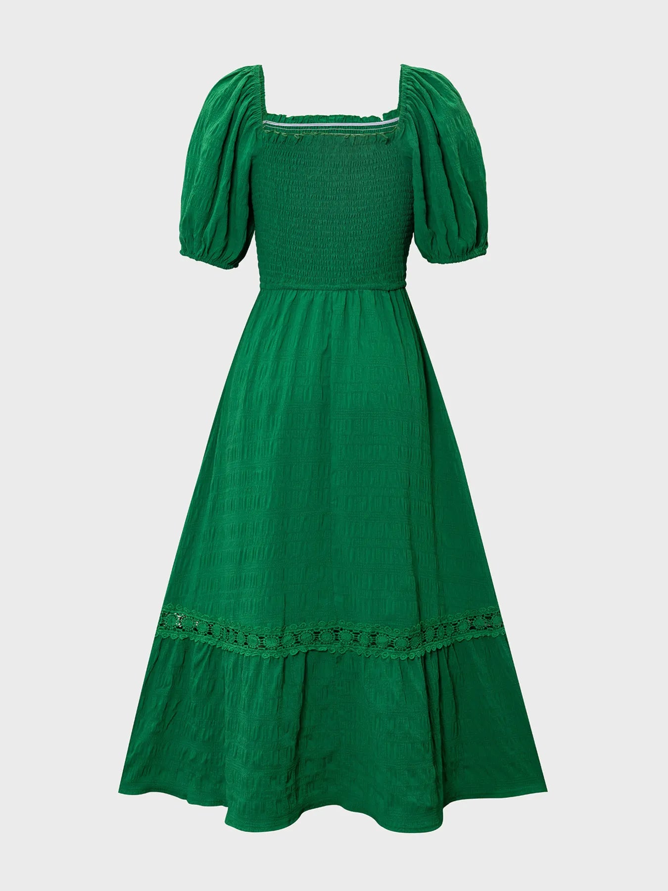Smocked Puff Sleeve Tiered Dress