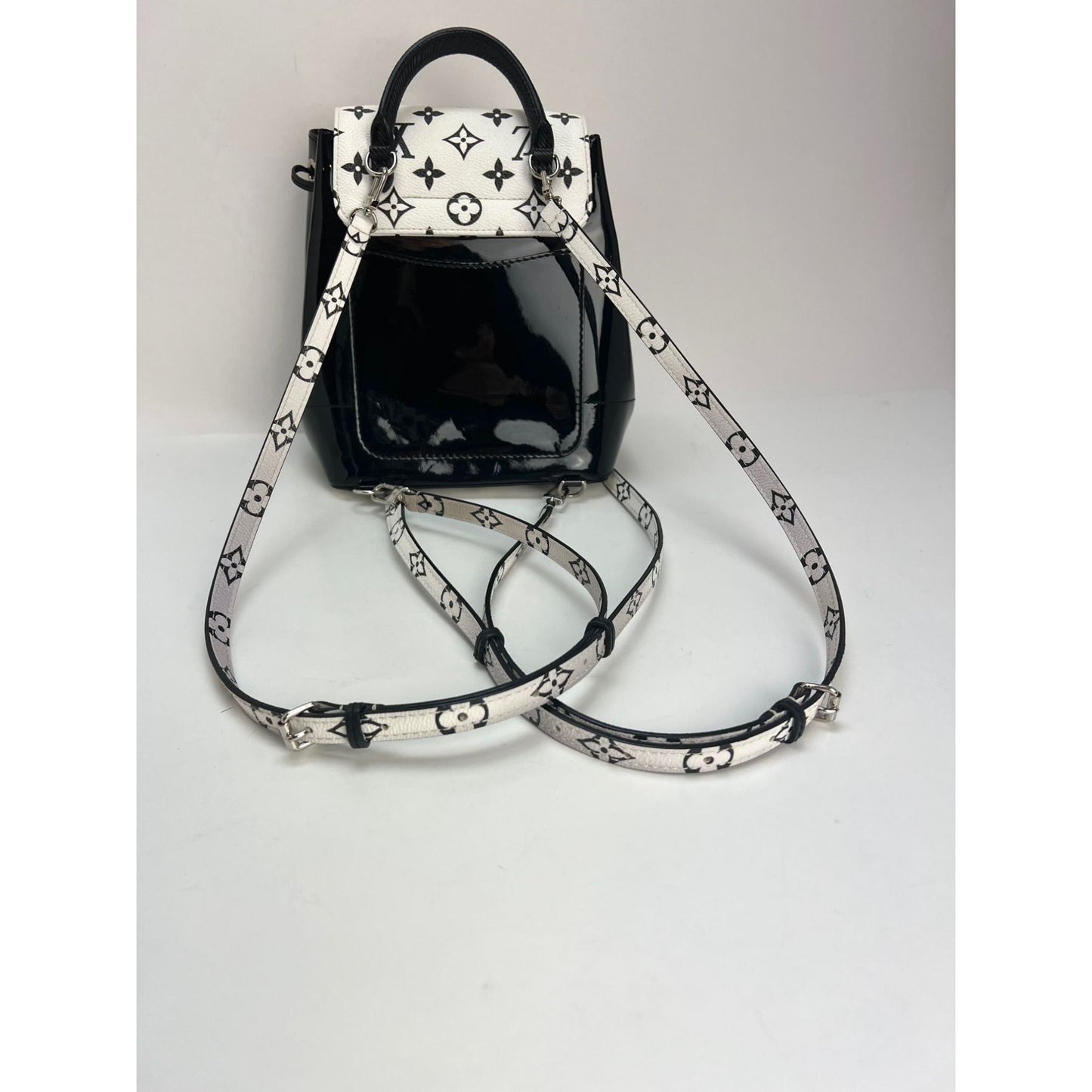 LOUIS VUITTON Hot Springs Backpack White Monogram and Patent Leather