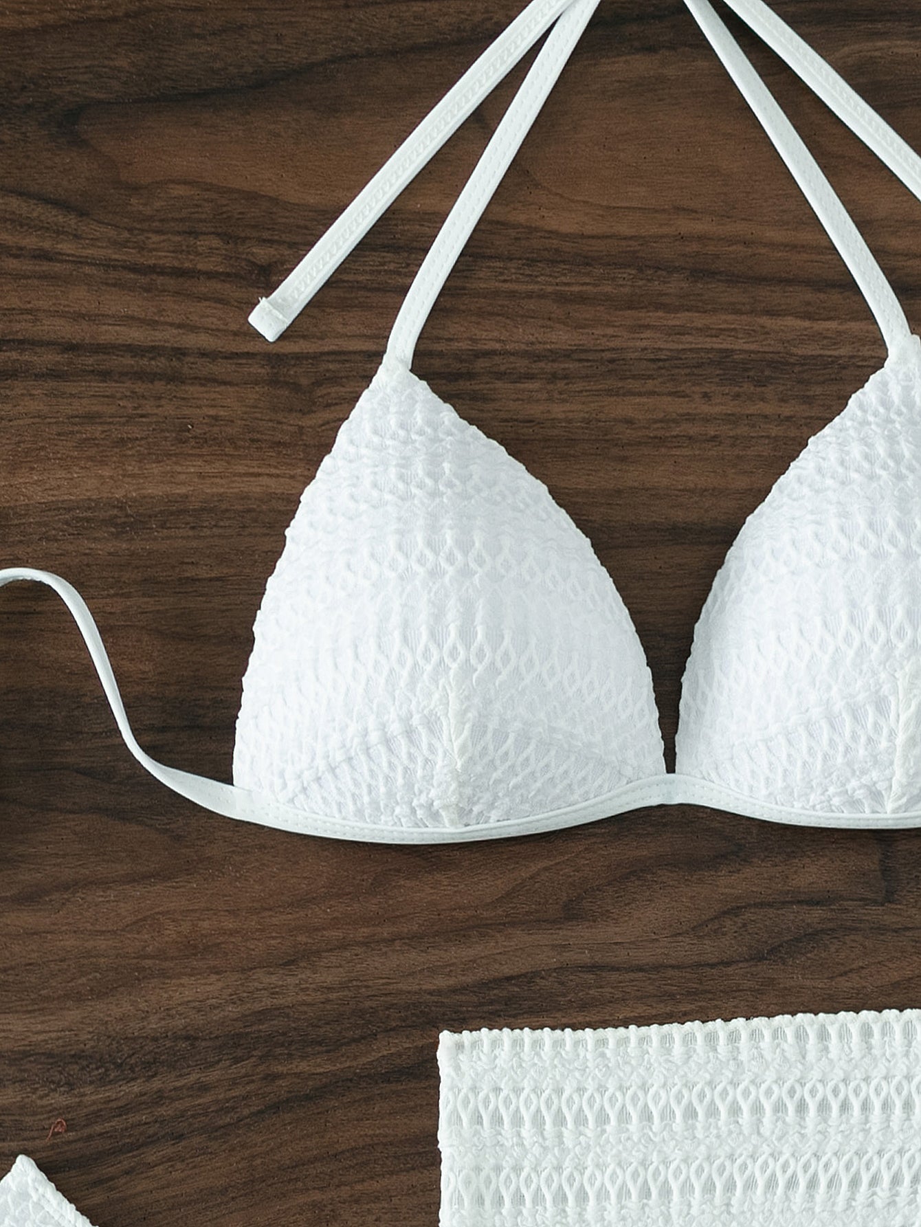 White Halter Sexy Bikini Swimsuit Swimsuit Women Three Point Bikini