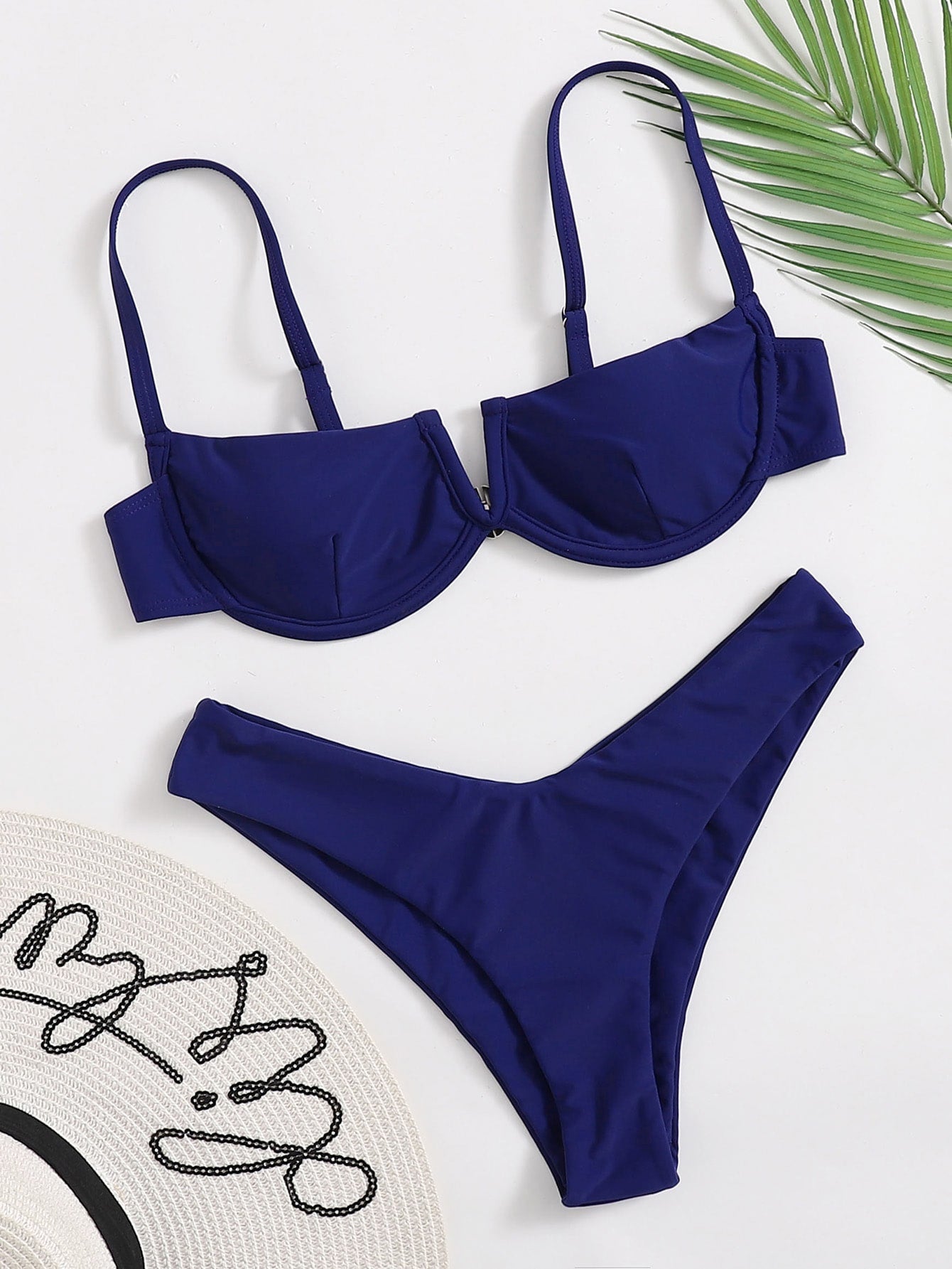 Swimsuit Women Steel Bracket Gathered Sexy Bikini Solid Color Bikini Swimsuit