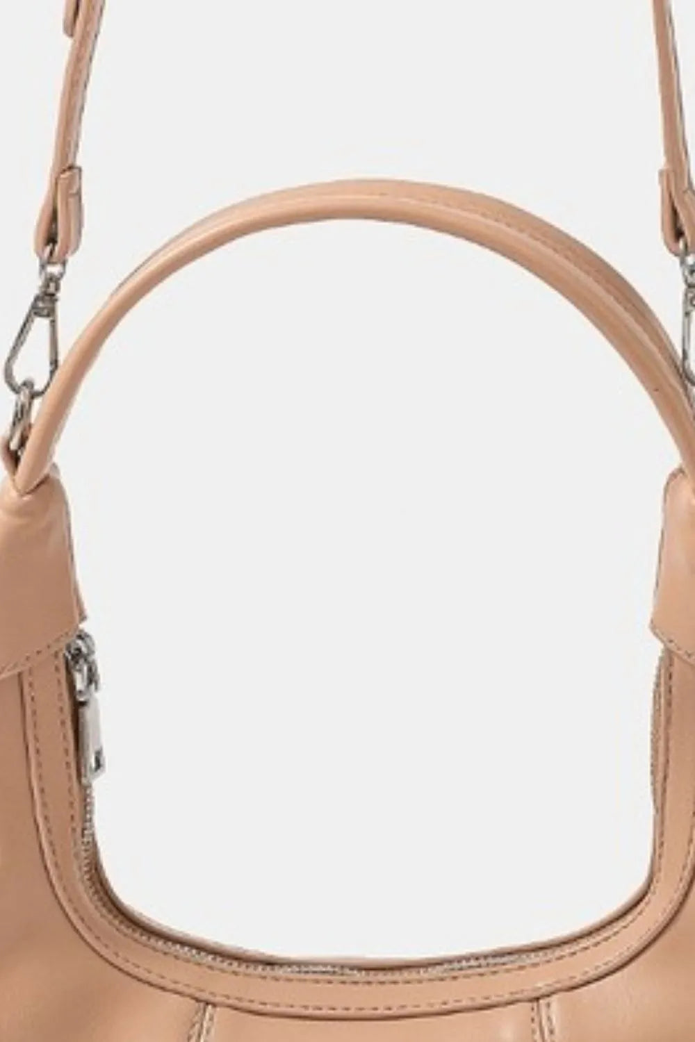 Fame Faux Leather Round Multi Panel Crossbody Handbag