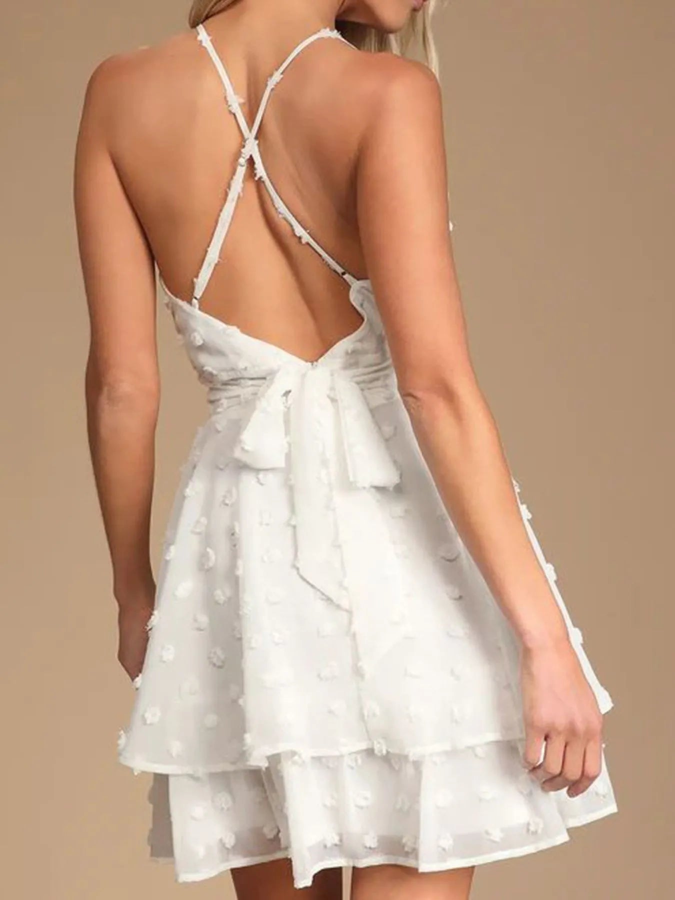 Swiss Dot V-Neck Cami Dress