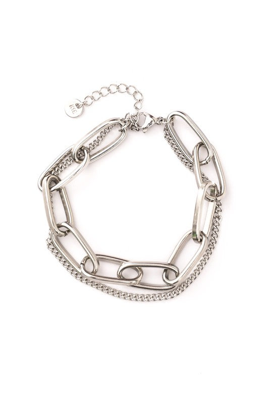 BRACELET TROMBONE EN ACIER INOXYDABLE 18 CARATS