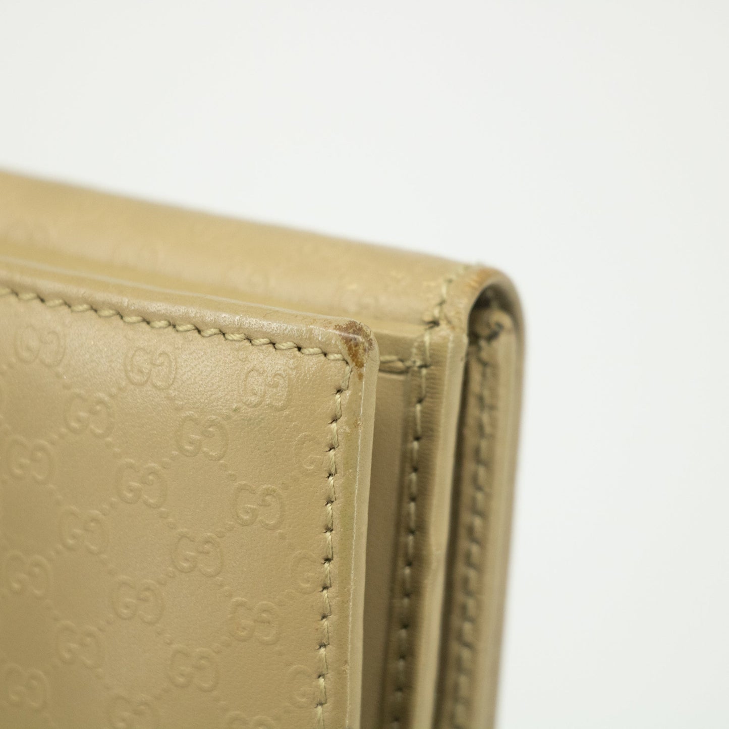 Gucci Beige Jackie Micro Guccisima Leather Compact Wallet #2390