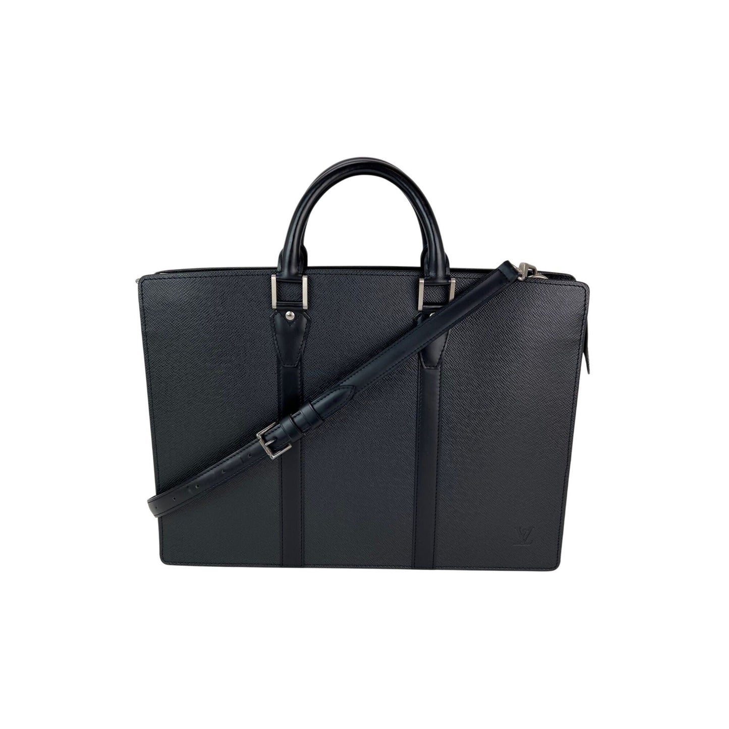 Louis Vuitton Taiga Lozan Ardoise Porte-documents en cuir noir Homme