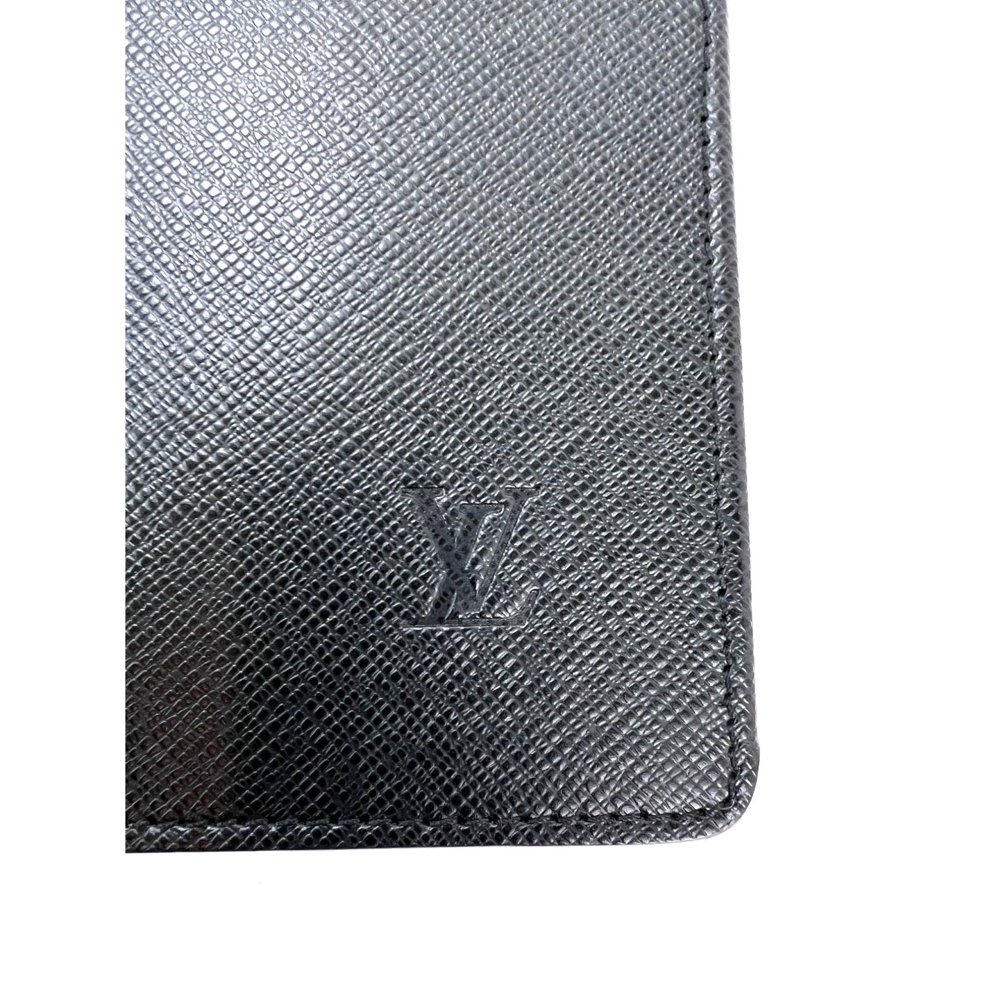 Louis Vuitton Taiga Lozan Ardoise Porte-documents en cuir noir Homme