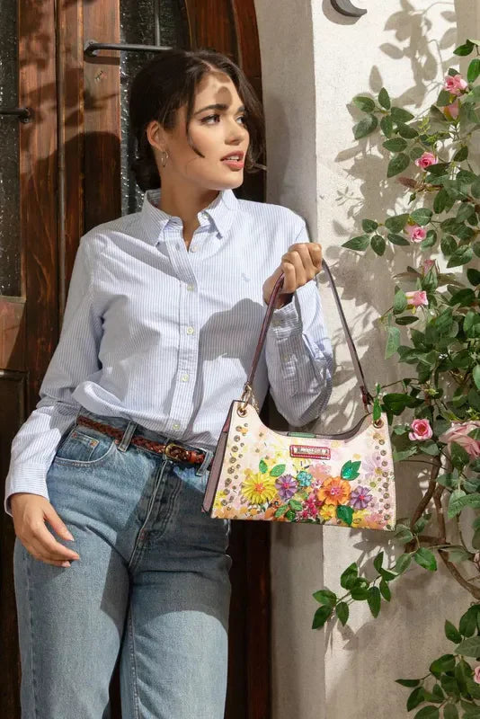 Nicole Lee USA Dreams Blossom 3D Floral Shoulder Bag