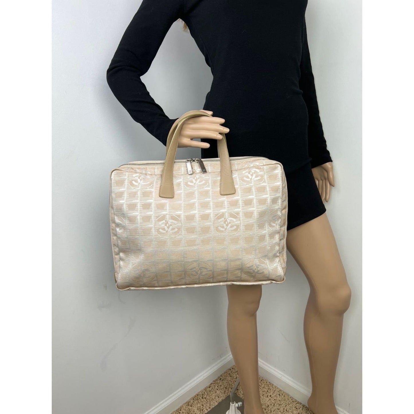 Chanel Canvas Nylon Travel Briefcase Attache Bag