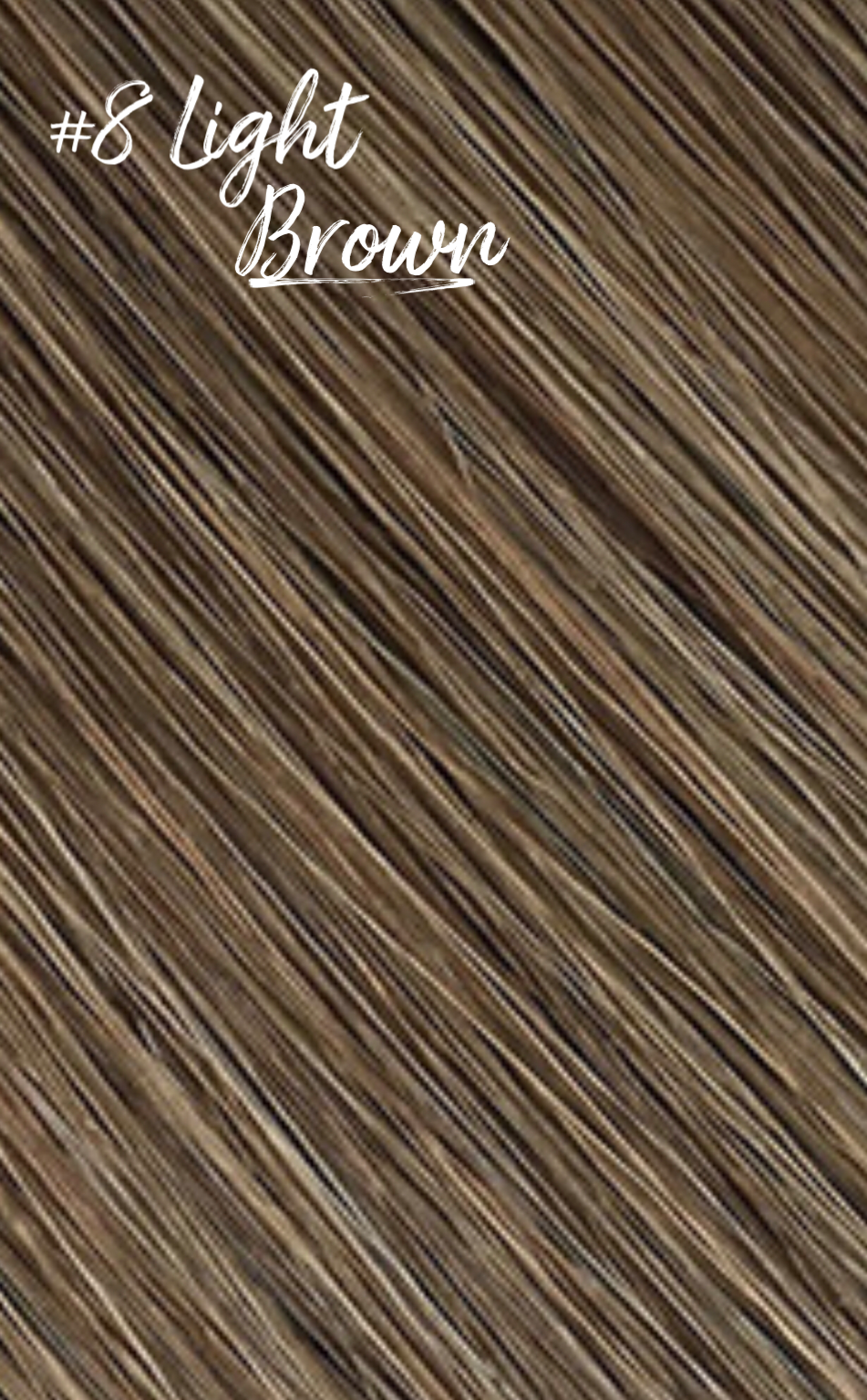 Light Brown Flat Hybrid Weft Hair Extensions Color #8