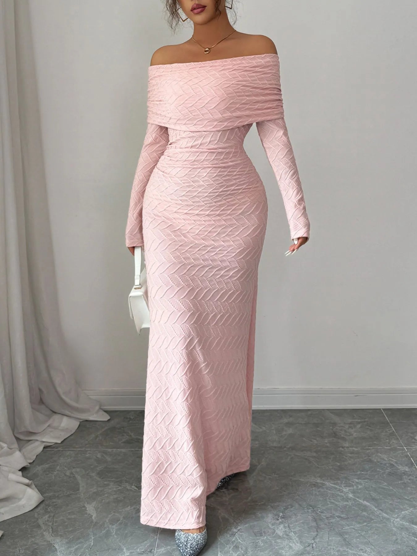 Off Shoulder Mermaid Maxi Dress