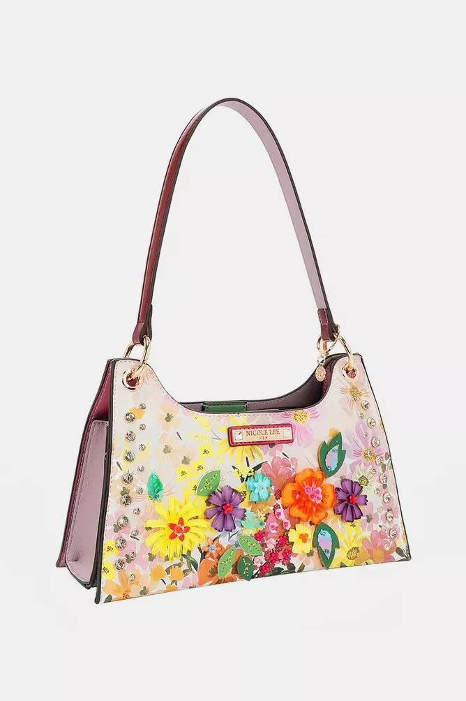 Nicole Lee USA Dreams Blossom 3D Floral Shoulder Bag