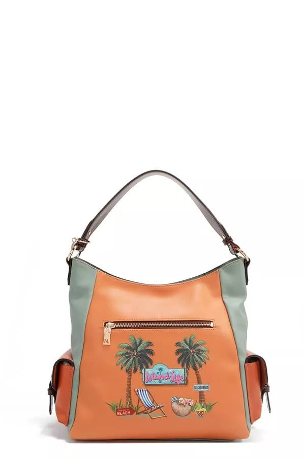 Nicole Lee Sun And Sand Hobo Handbag Pebbled Vegan Leather