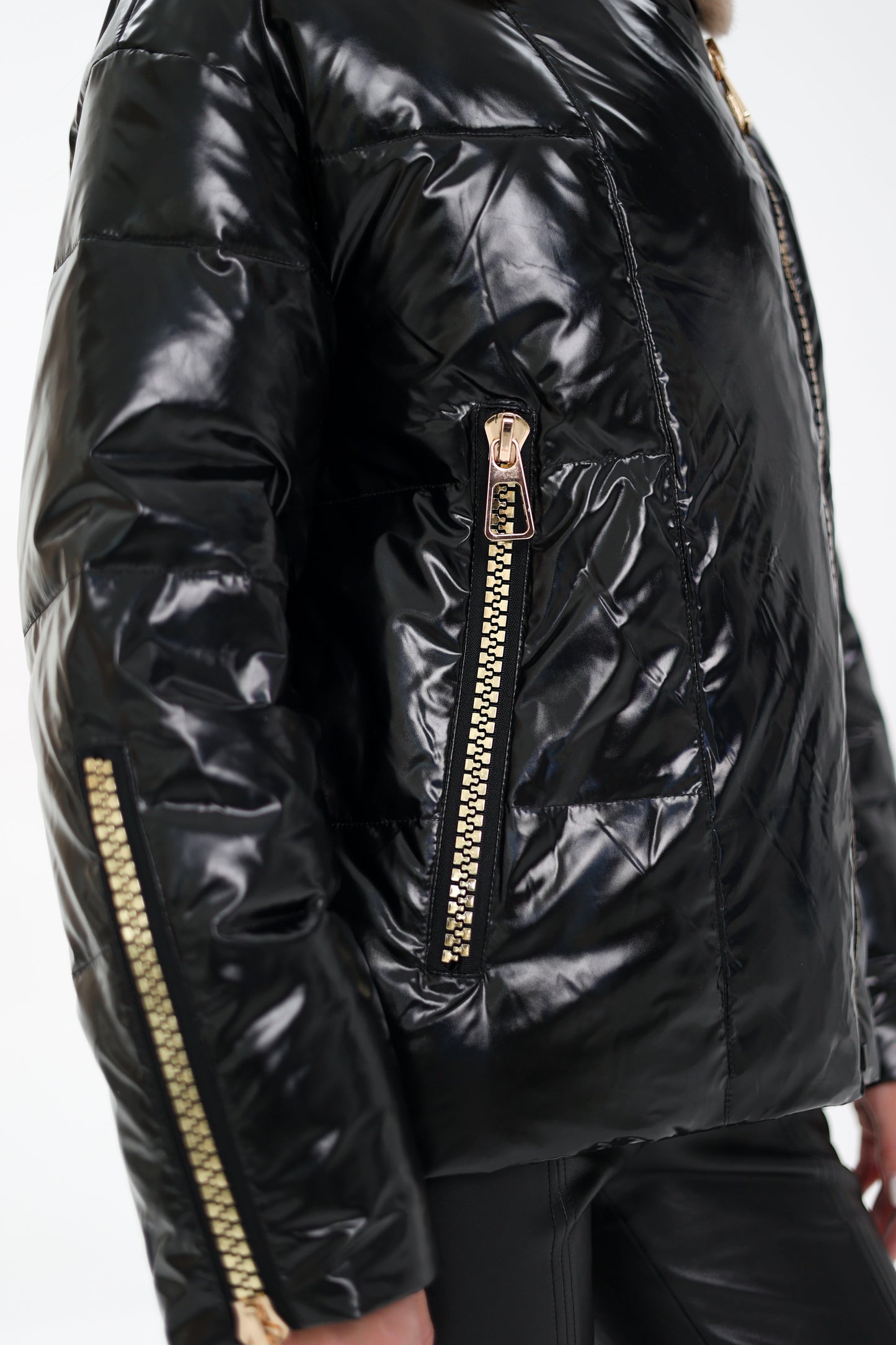 Veste en duvet et fourrure de vison véritable