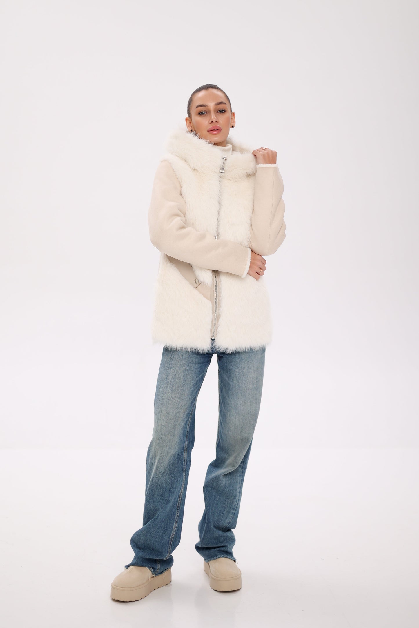 ⇆ Reversible Hooded Wool Blend Jacket