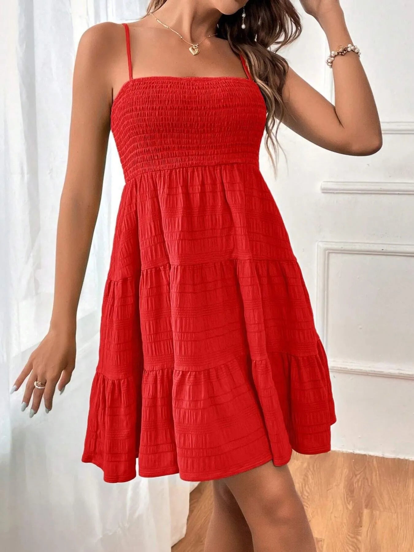 Smocked Tiered Cami Dress