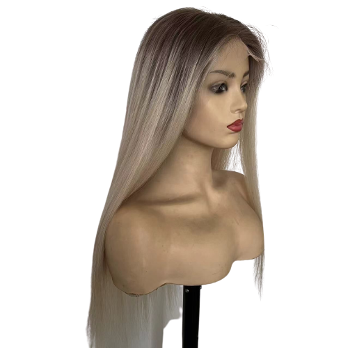 24" T7/P18/60 Blonde Wig Double. Drawn Remy Hair 150% Density