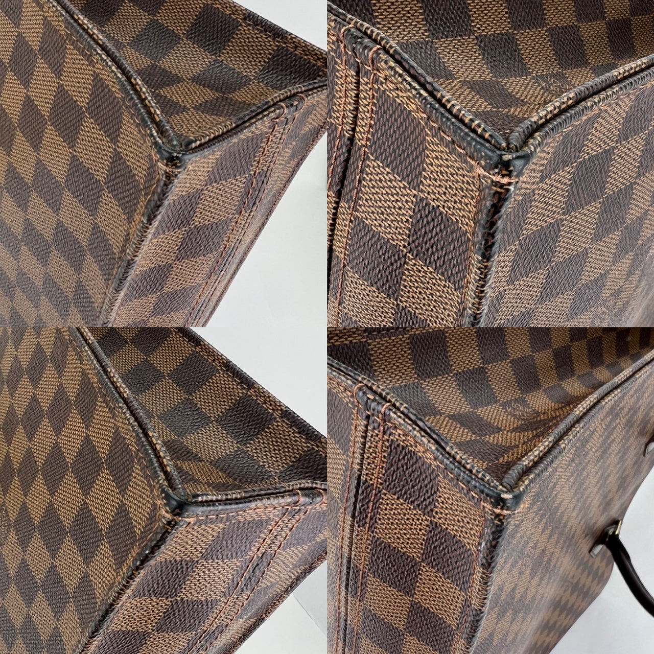 Louis Vuitton Sac Plat Marron Damier Ebene Toile Shopping Tote Bag