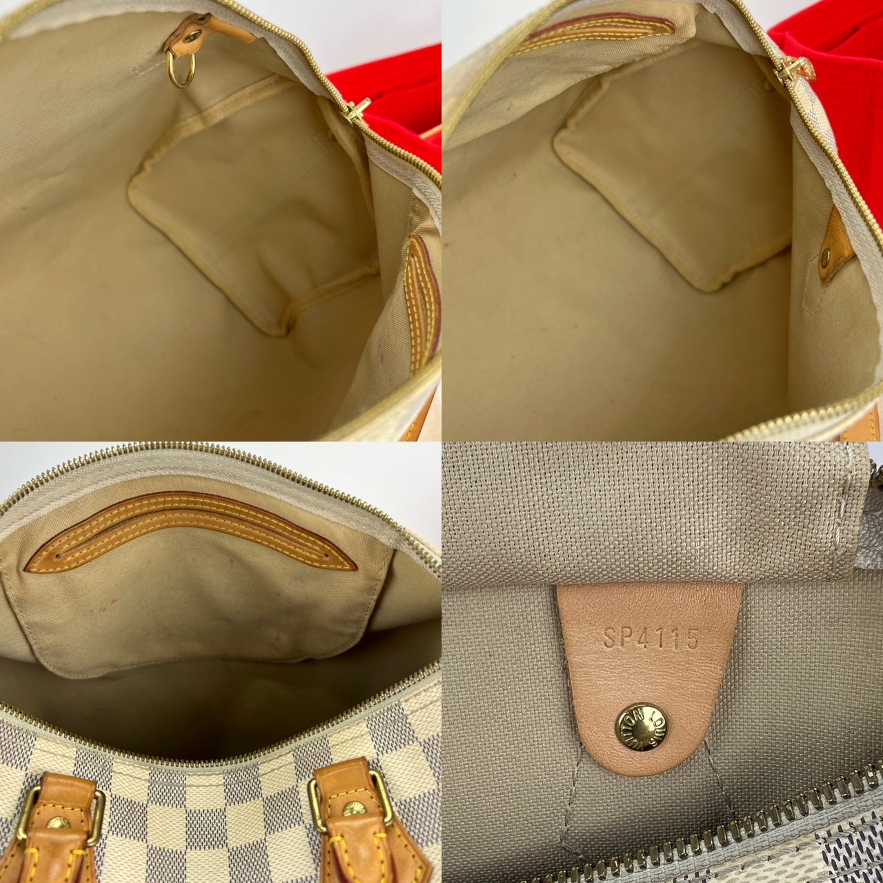 Sac à main Louis Vuitton Speedy Bandouliere 30 Damier Azur, avec insert supplémentaire, d'occasion
