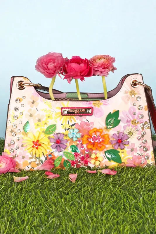 Nicole Lee USA Dreams Blossom 3D Floral Shoulder Bag