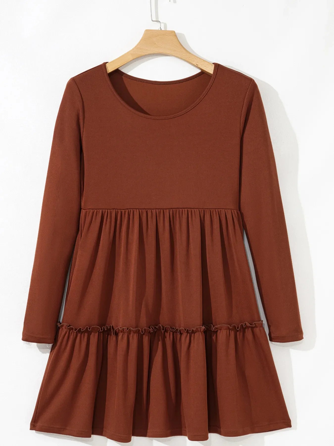 Frill Tiered Long Sleeve Mini Dress