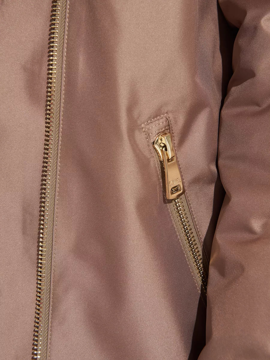 Parka isolée en fourrure de lapin et fourrure de renard polaire véritable
