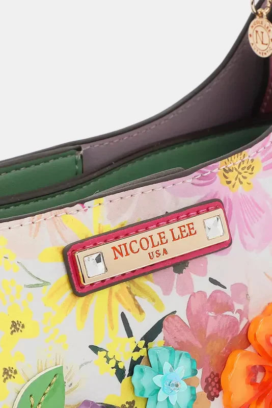 Nicole Lee USA Dreams Blossom 3D Floral Shoulder Bag