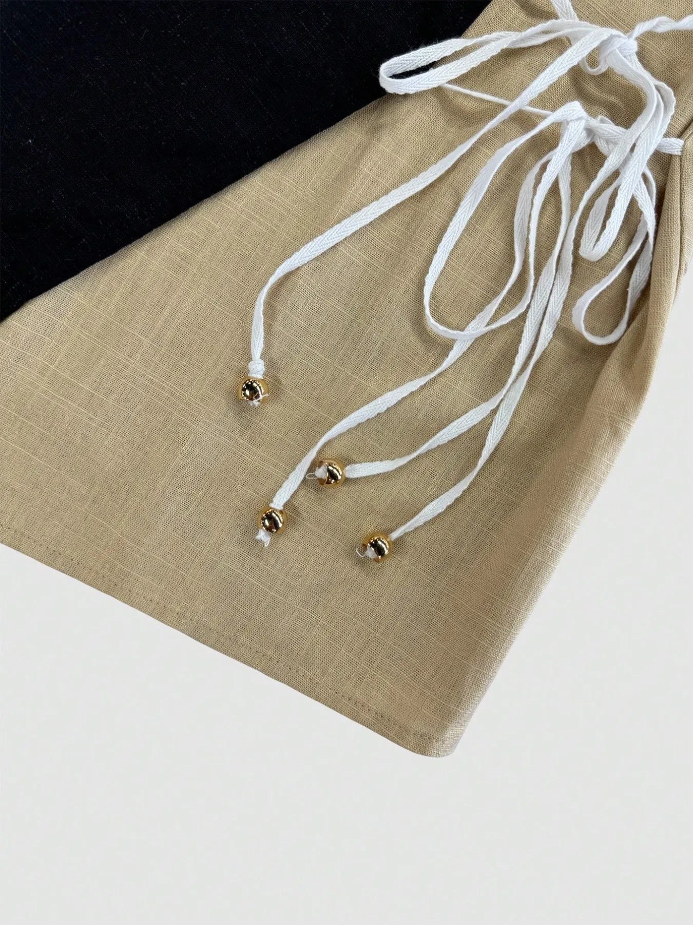 Two-Tone Wrap Cami Dress with Side Tie Detail