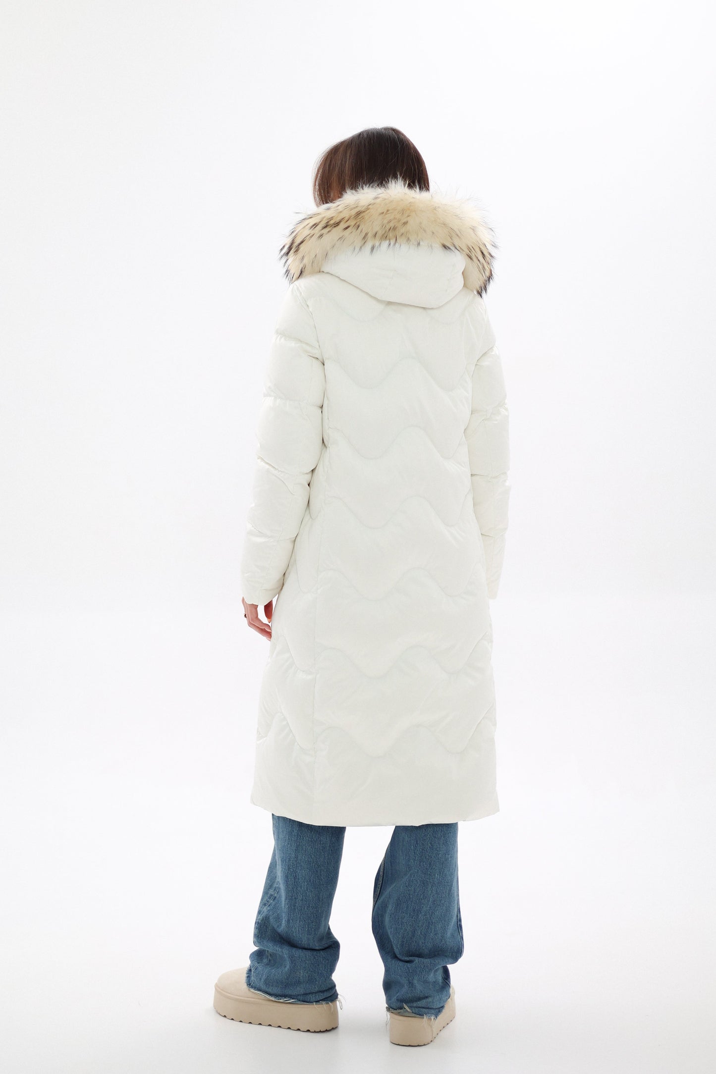Genuine Fur Trim Down Fill Coat