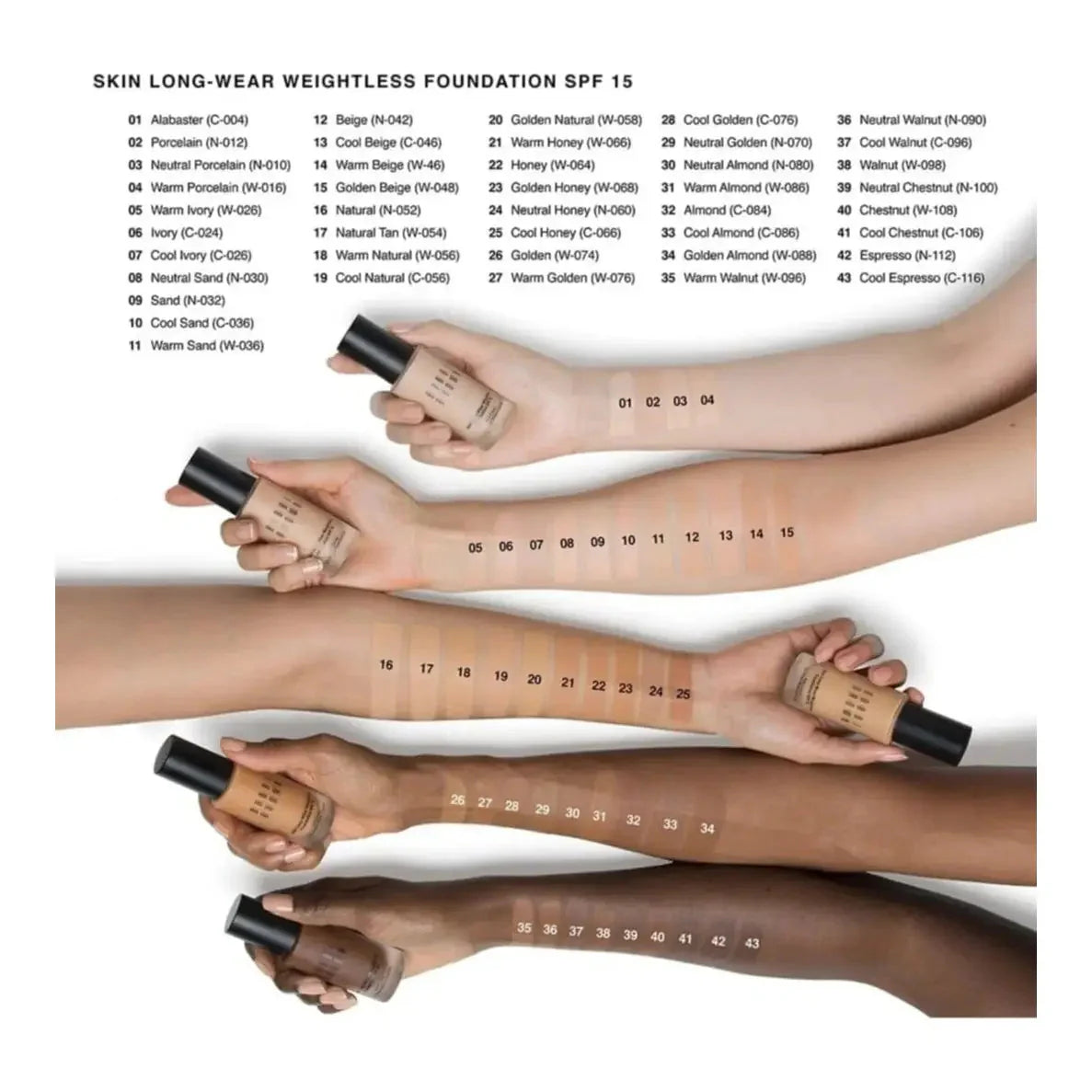Bobbi Brown Skin Long-Wear Weightless Foundation Spf 15 30ml-Honey (W-064)