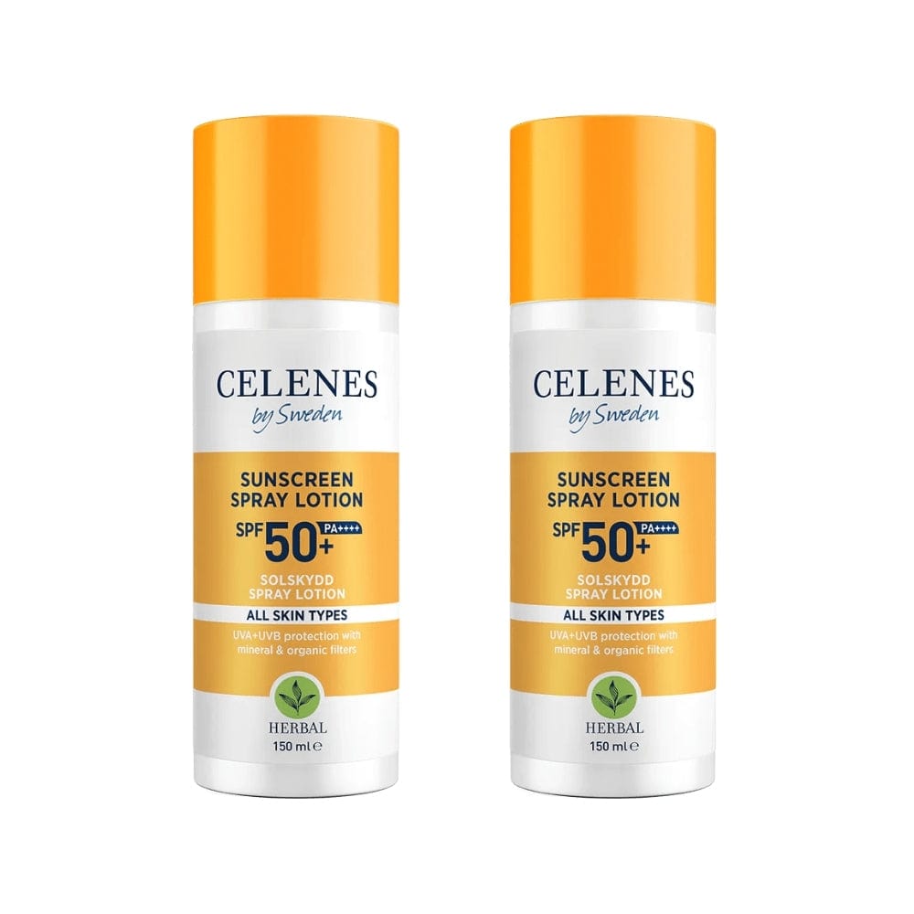 Celenes by Sweden Herbal Sunscreen Spray Lotion 50 Spf 150 ml / 5 fl oz -2 Pack