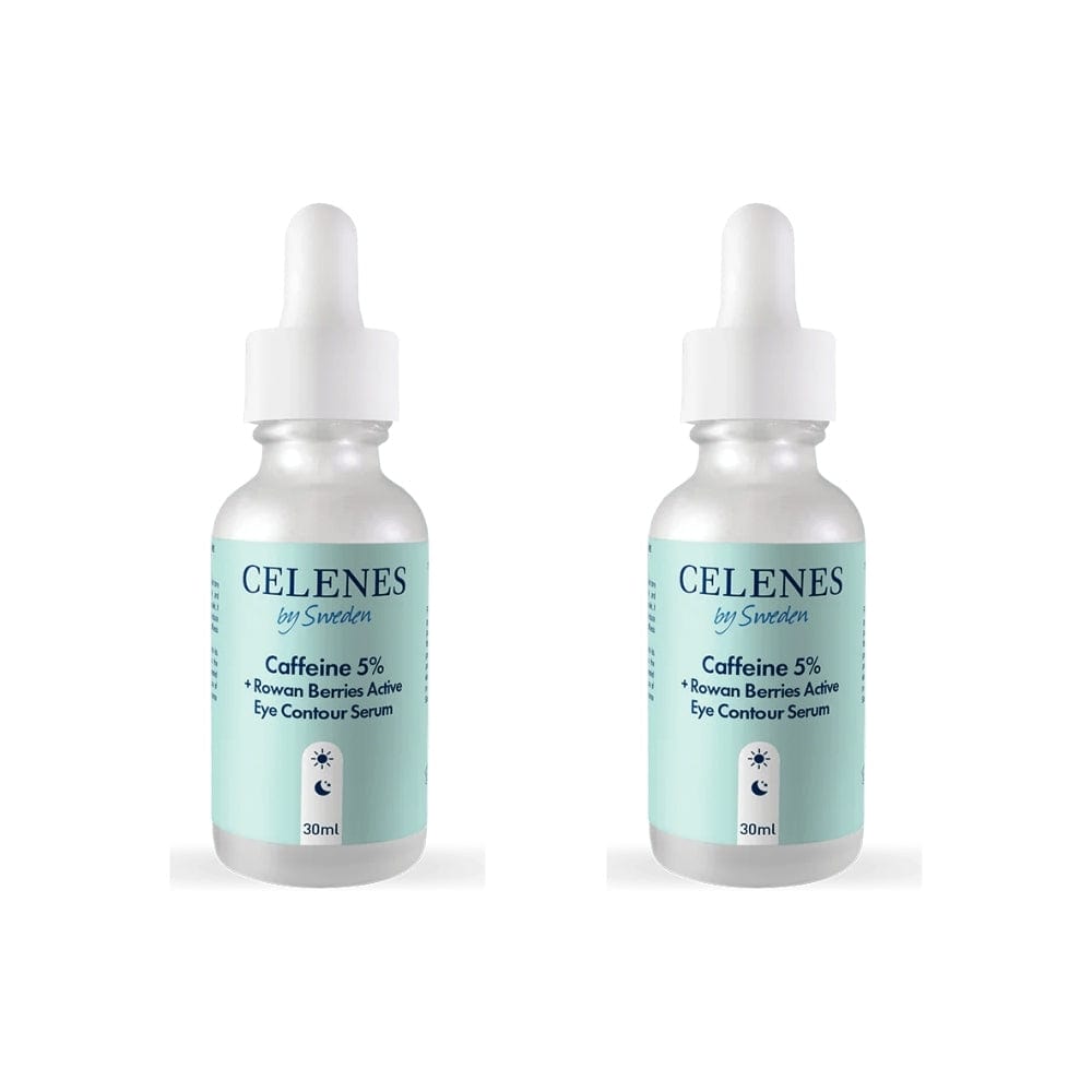 Celenes by Sweden Rena Sérum contour des yeux actif à la caféine 5 % et aux baies de sorbier 30 ml - Lot de 2