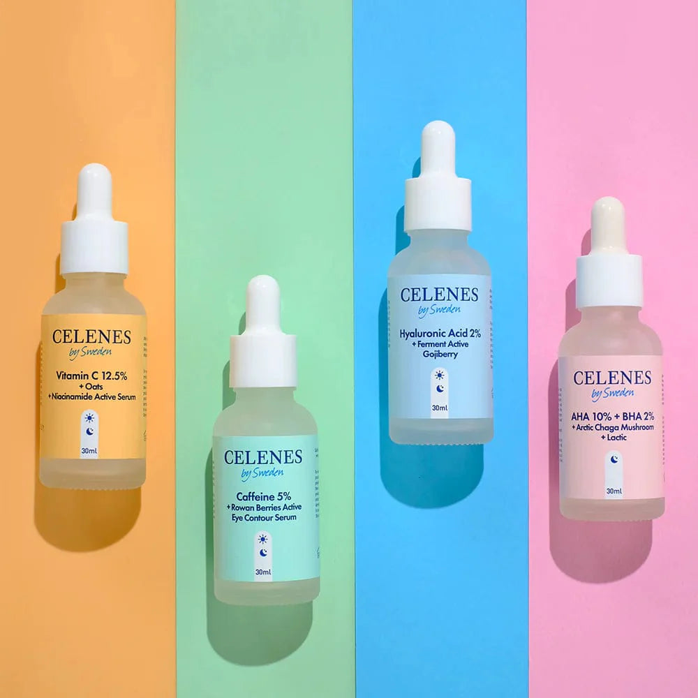 Sérum contour des yeux actif Celenes by Sweden Rena Caféine 5 % + Baies de sorbier 30 ml