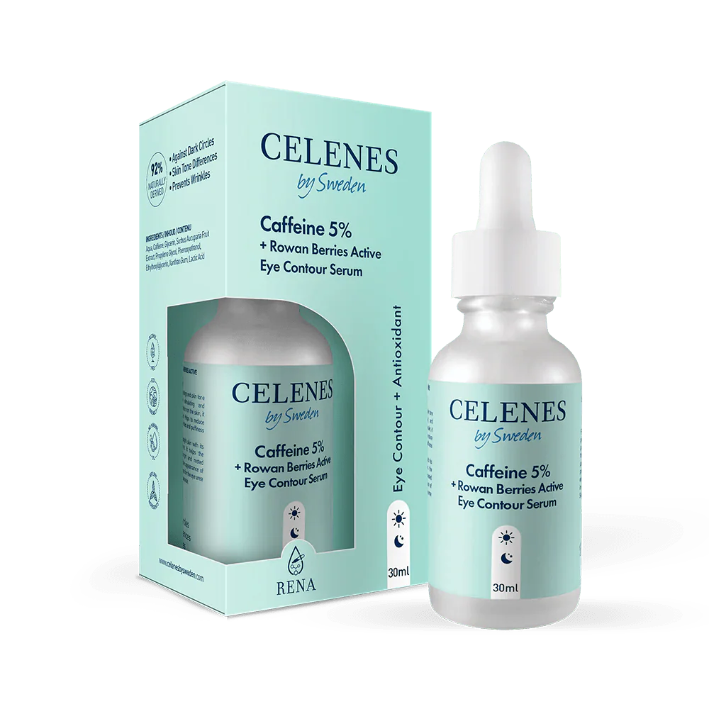 Sérum contour des yeux actif Celenes by Sweden Rena Caféine 5 % + Baies de sorbier 30 ml