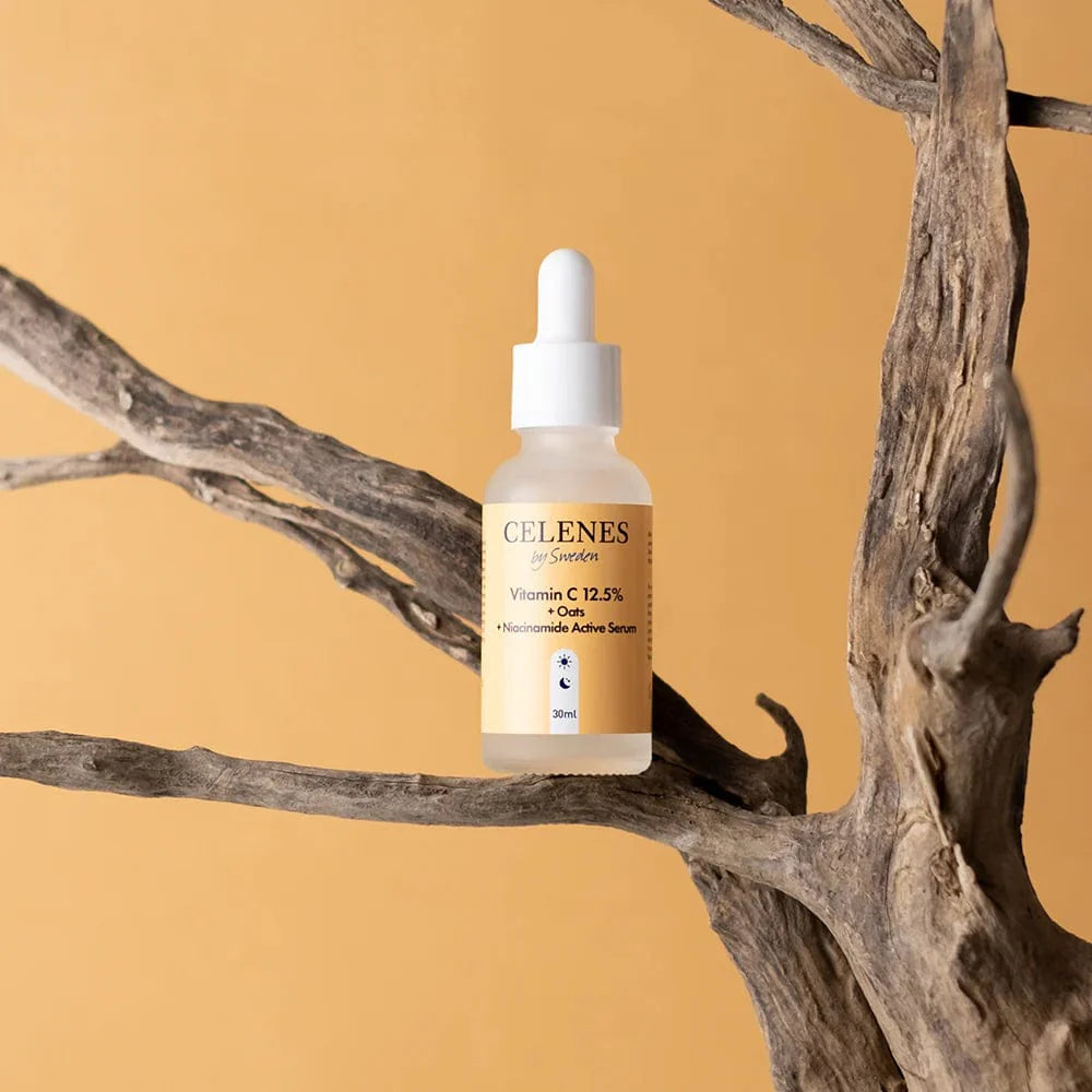 Celenes by Sweden Rena Sérum actif à la vitamine C 12,5 % + avoine + niacinamide 30 ml