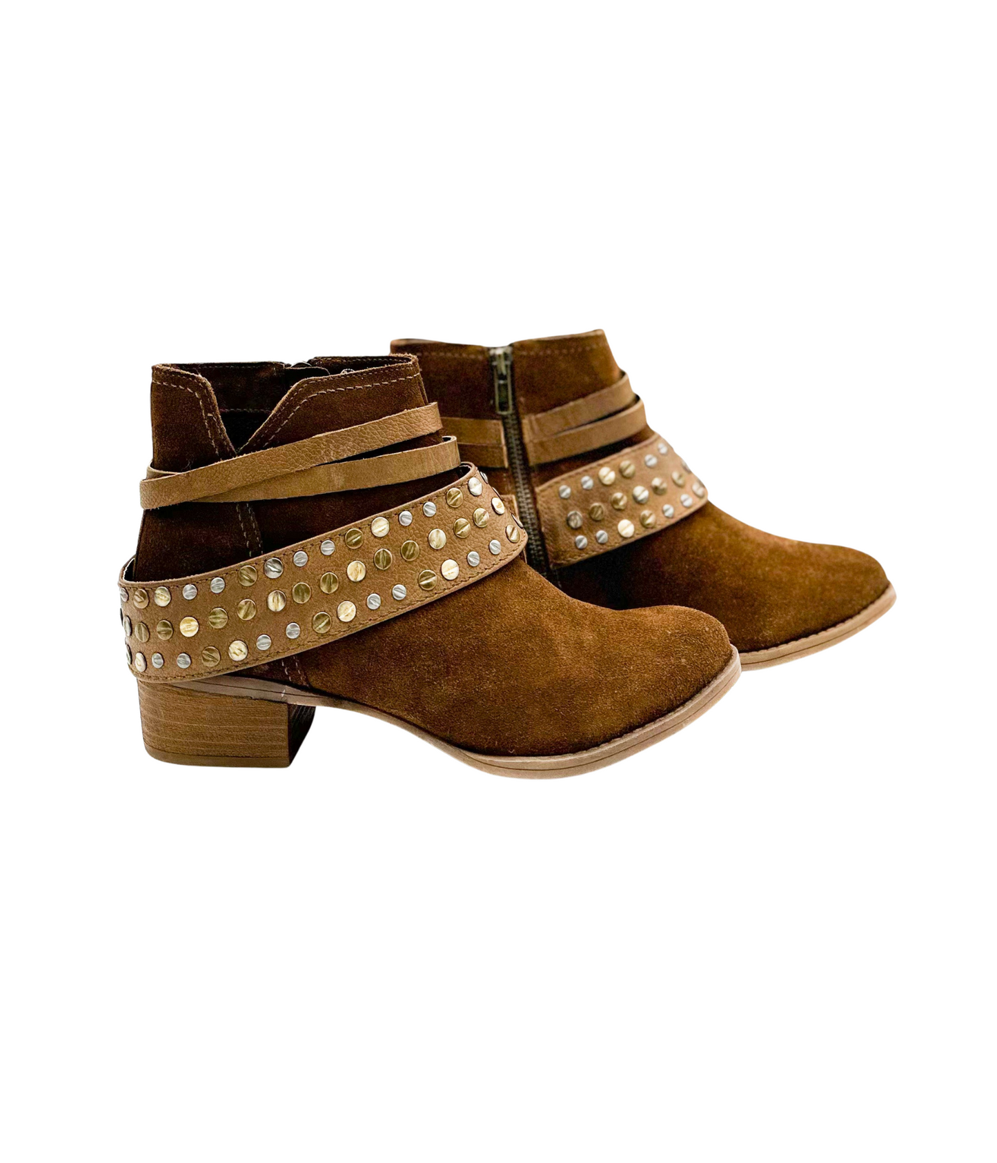 Bottines cramoisies en beige
