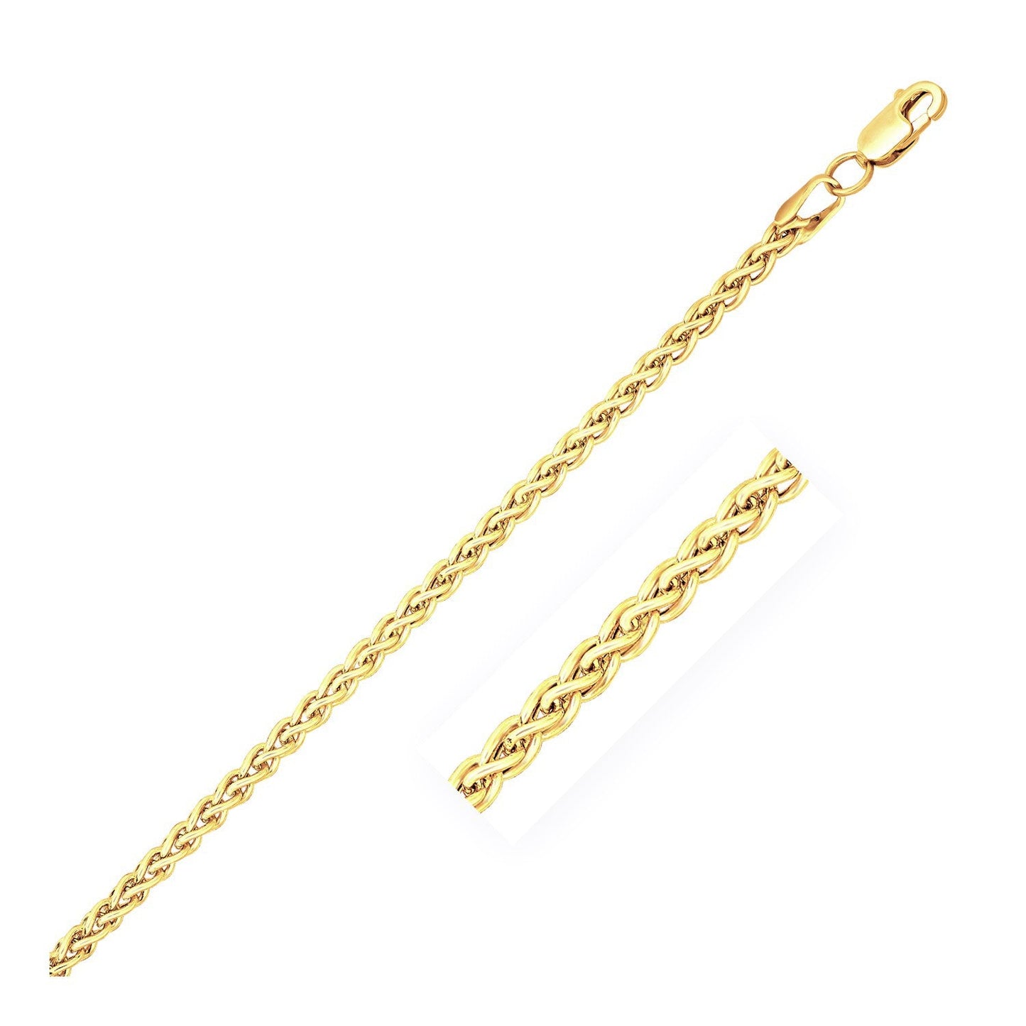 14k Yellow Gold Light Weight Wheat Chain (2.40 mm)