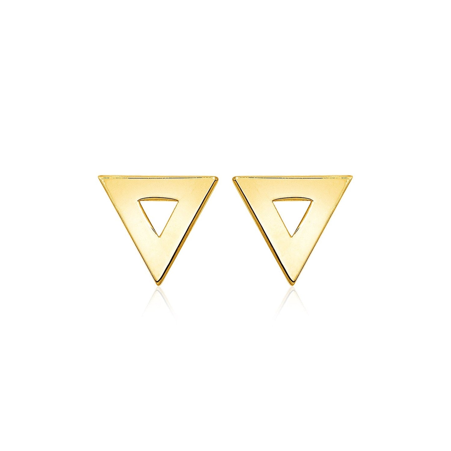 14 k Yellow Gold Polished Open Triangle Post Earrings