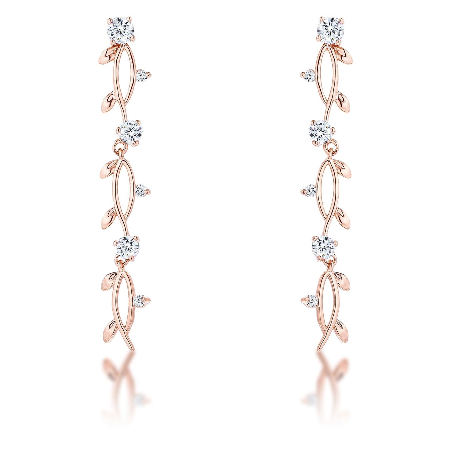 1.1Ct Vine Design Plated Earrings