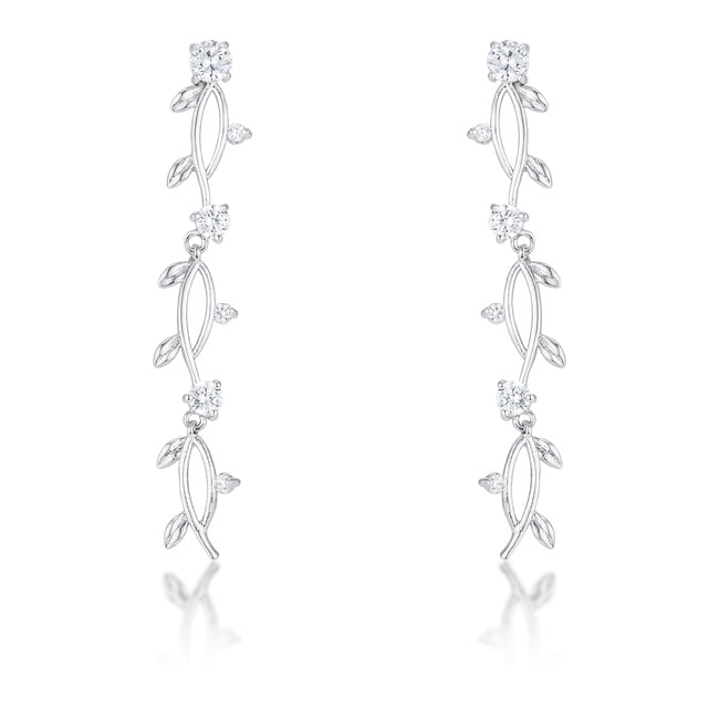 1.1Ct Vine Design Plated Earrings