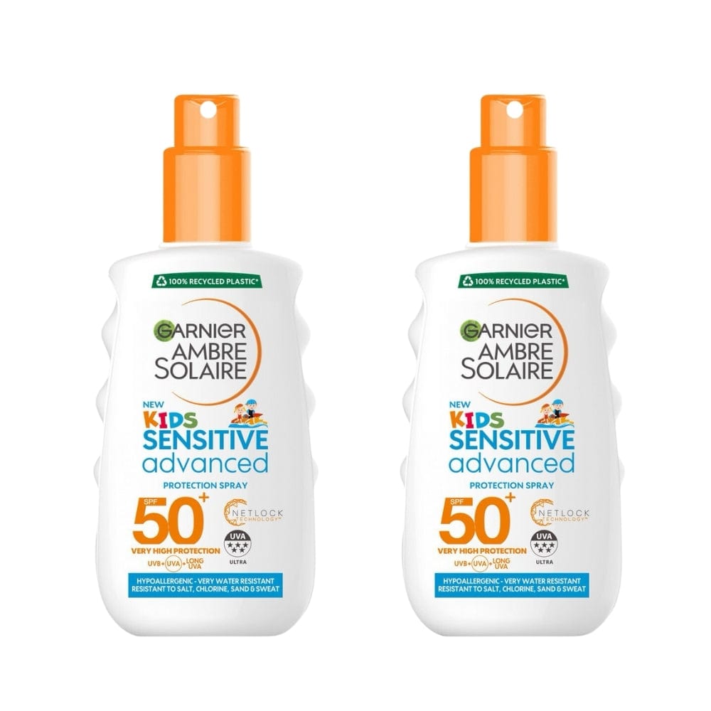 Garnier Ambre Solaire Kids Sensitive Spray Solaire Avancé SPF 50+ 150 ml, lot de 2