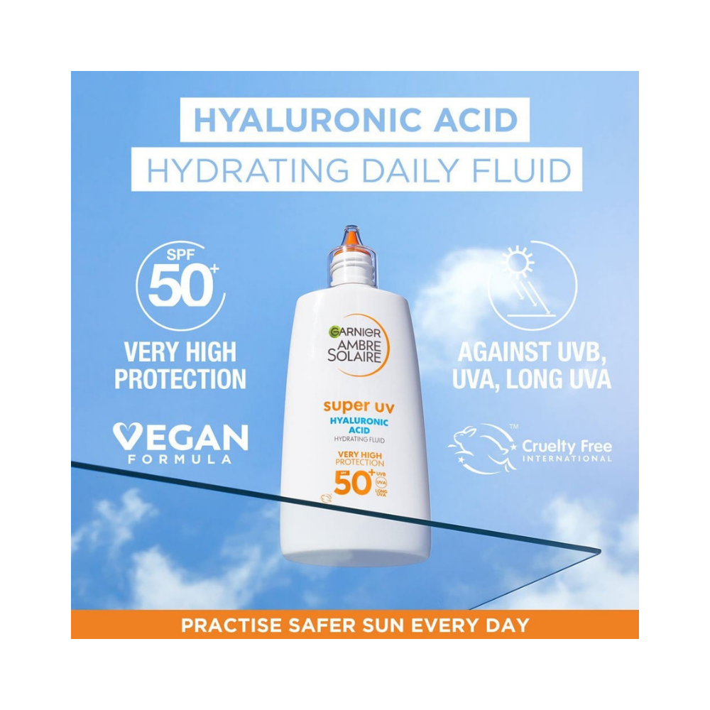 Garnier Ambre Solaire Super UV Hyaluronic Acid Anti-Dryness Face Cream Spf50 40ml