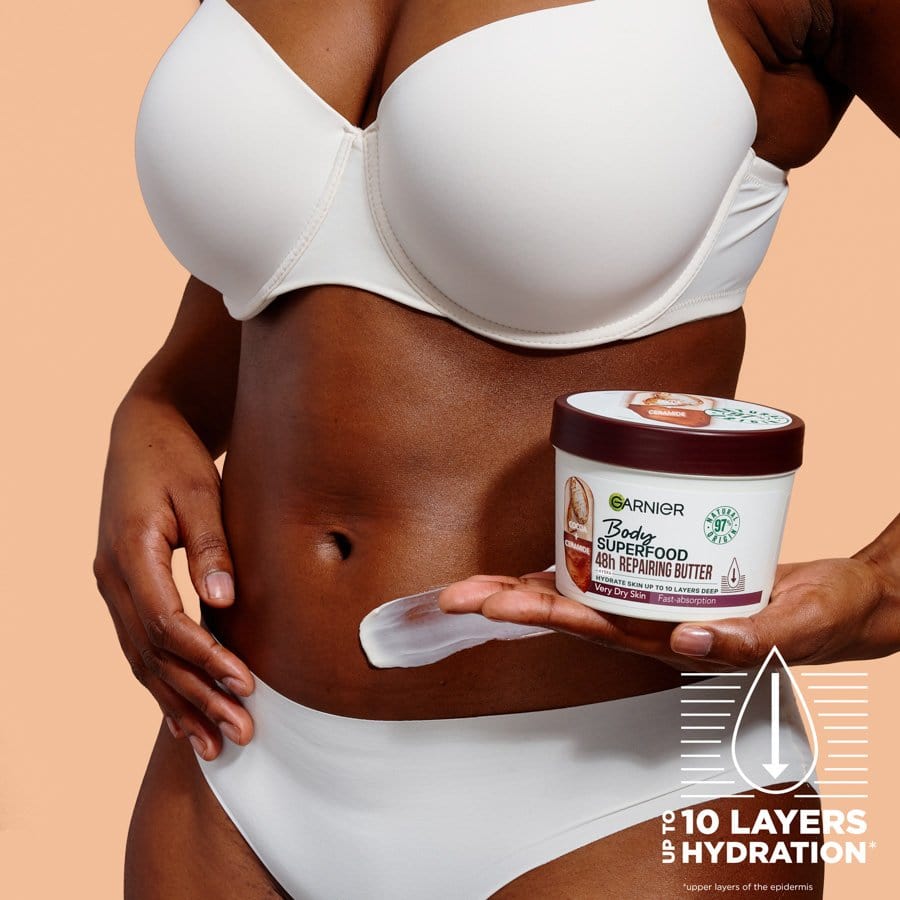 Garnier Superfood Garnier Body Superfood Cocoa & Ceramide Body Cream 380ml 3 Pack