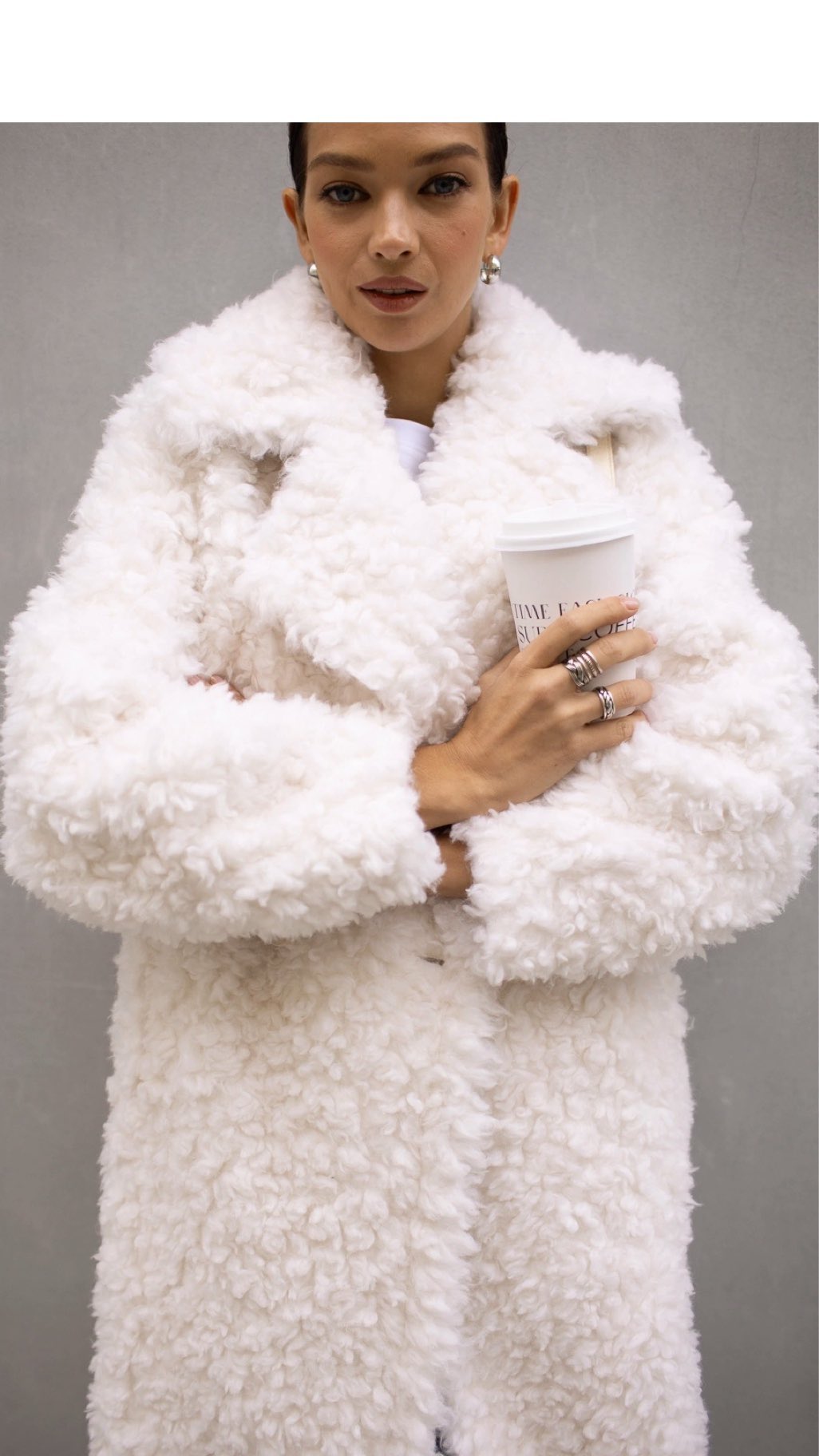 Manteau en fourrure de laine péruvienne véritable Teddy Bear