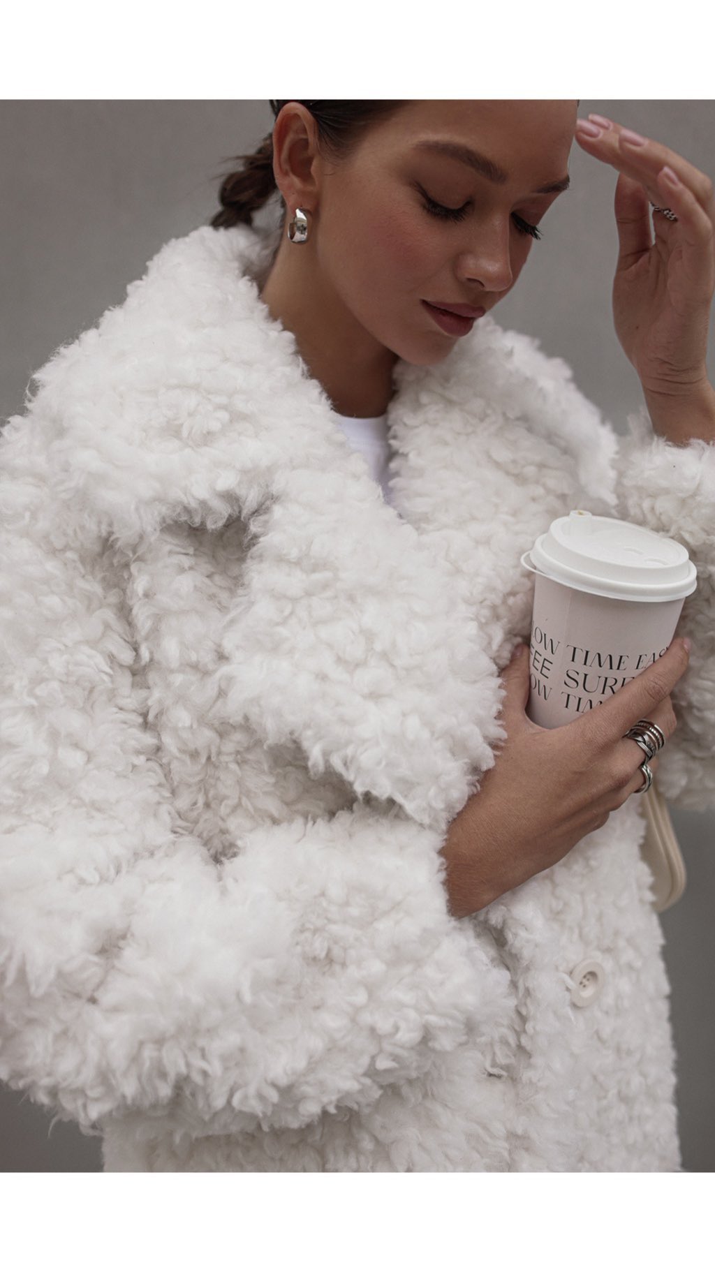 Manteau en fourrure de laine péruvienne véritable Teddy Bear