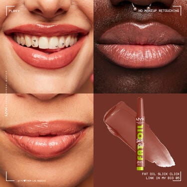 NYX Professional Makeup Fat Oil Slick Click Gloss Lip Balm - 05 Link In My Bio-Warm Nude