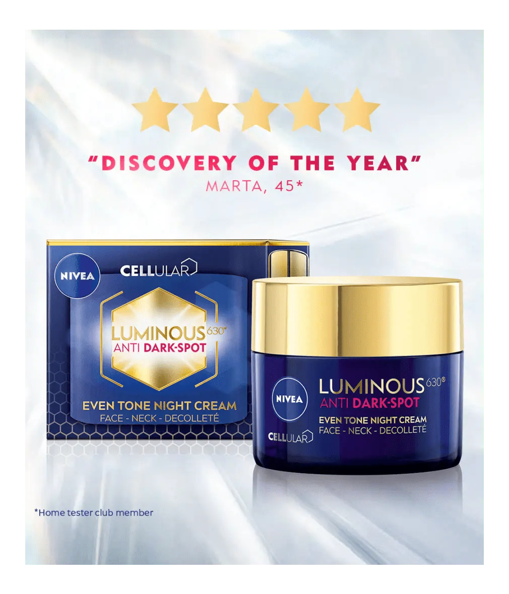 Nivea Luminous 630 Anti Dark Spot Night Cream 50ml / 1.7 fl oz - 2 Pack