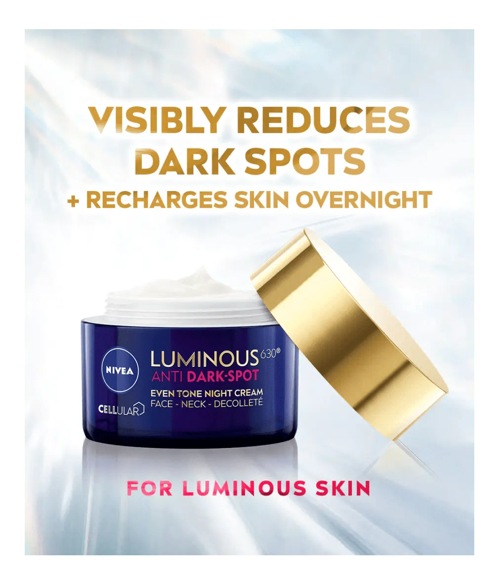 Nivea Luminous 630 Anti Dark Spot Night Cream 50ml / 1.7 fl oz - 2 Pack