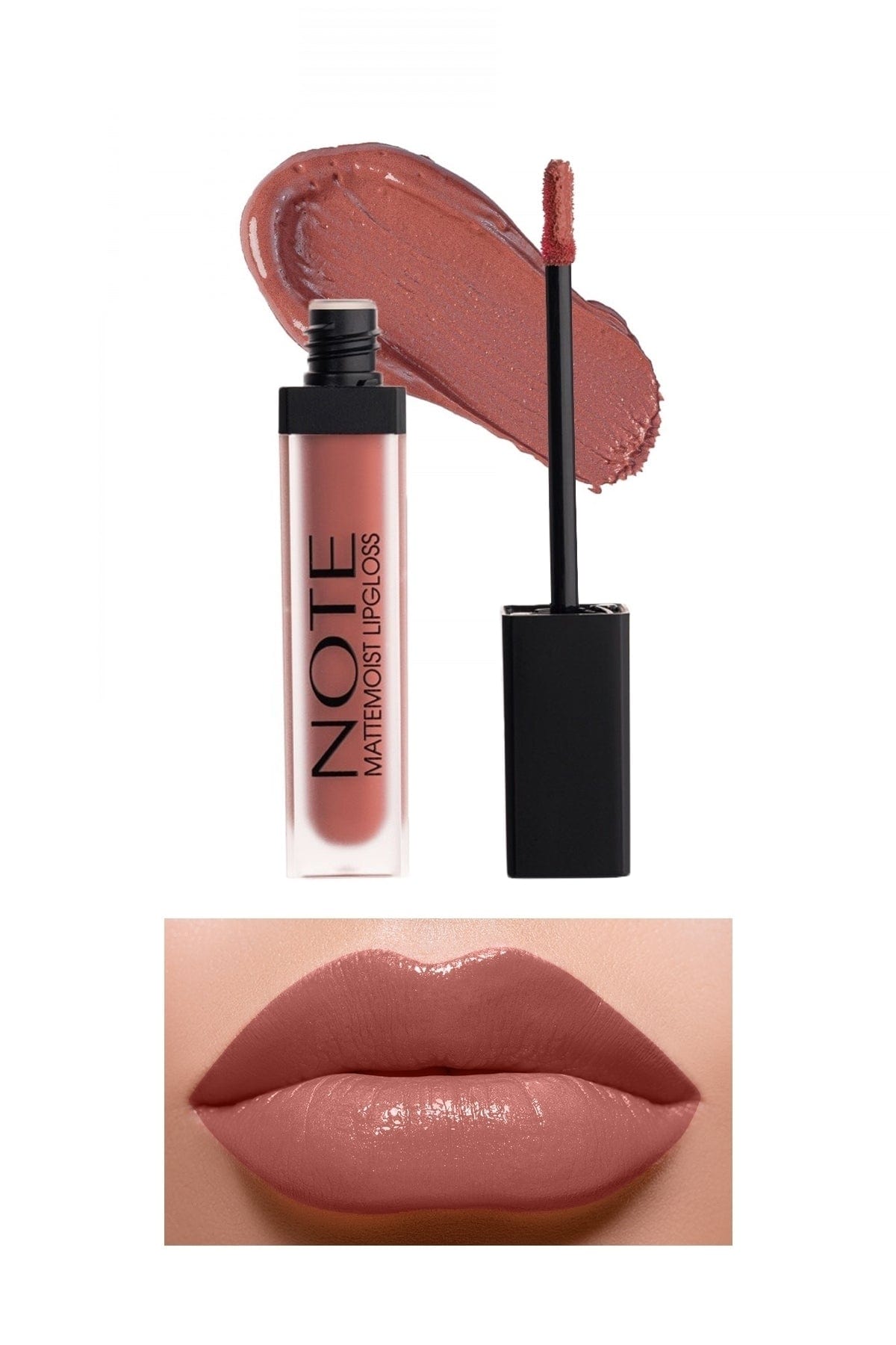 Note Cosmetics Mattemoist Lipgloss Rouge à lèvres liquide semi-mat satiné - 413 Coral Touch